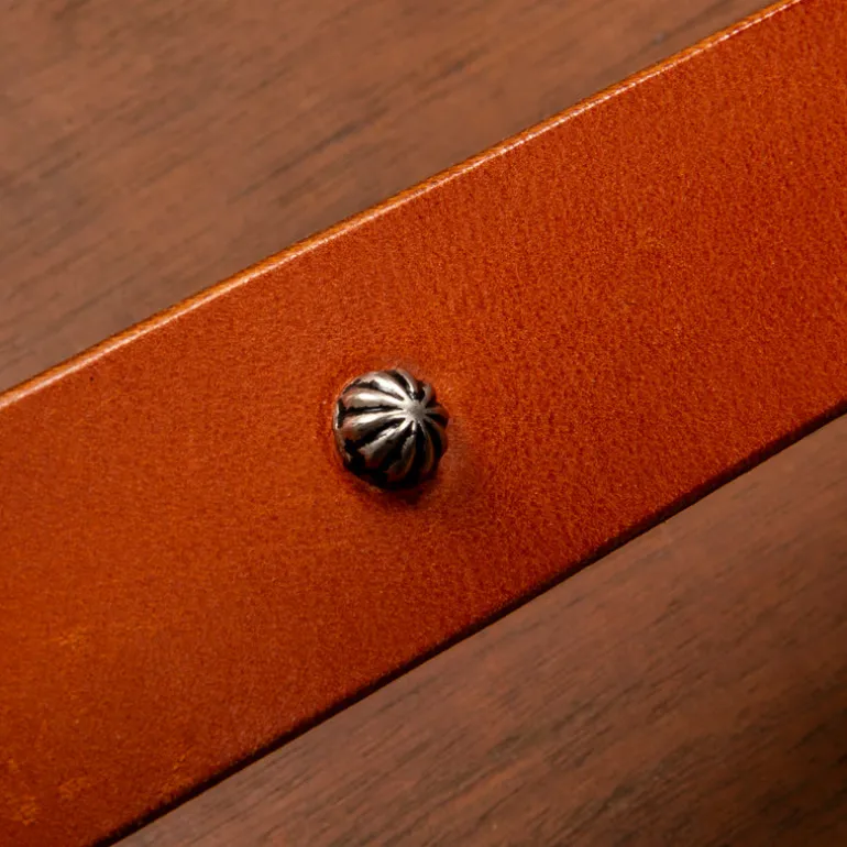 Fullcount Umbrella Studs Belt by Zip Stevenson HTC Brown