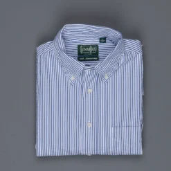 Gitman Vintage Button down shirt navy striped seersucker