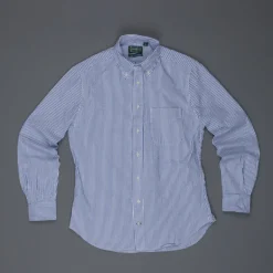Gitman Vintage Button down shirt navy striped seersucker