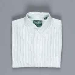 Gitman Vintage oxford button down shirt green striped