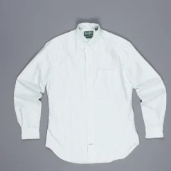 Gitman Vintage oxford button down shirt green striped