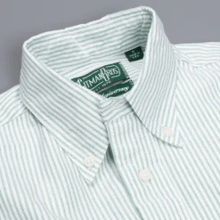 Gitman Vintage oxford button down shirt green striped