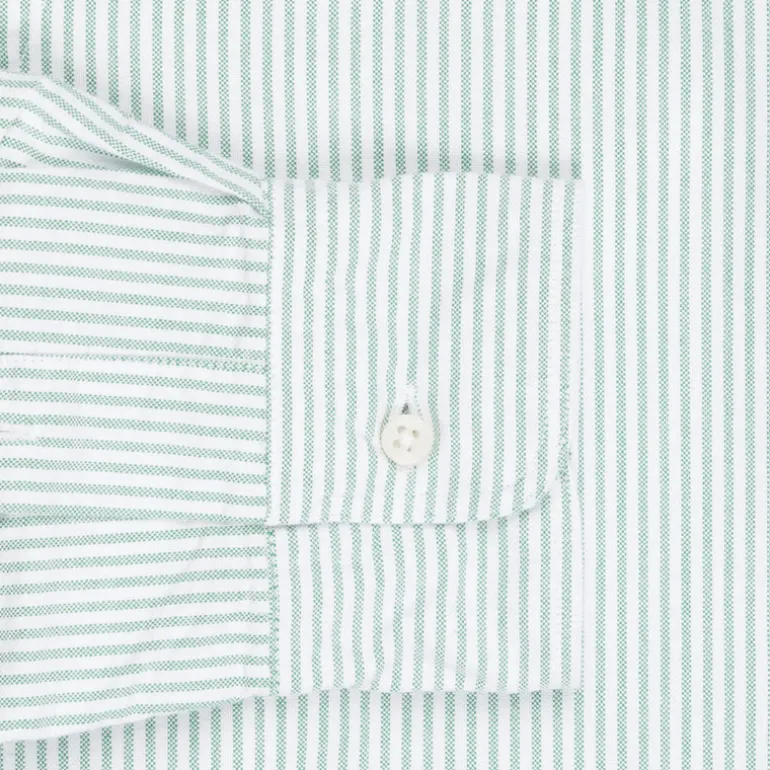 Gitman Vintage oxford button down shirt green striped