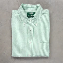 Gitman Vintage Shirt Seersucker Stripe Green