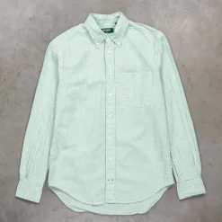 Gitman Vintage Shirt Seersucker Stripe Green