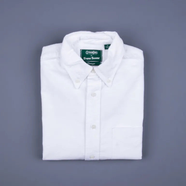 Gitman Vintage x Frans Boone Brushed white selvedge oxford