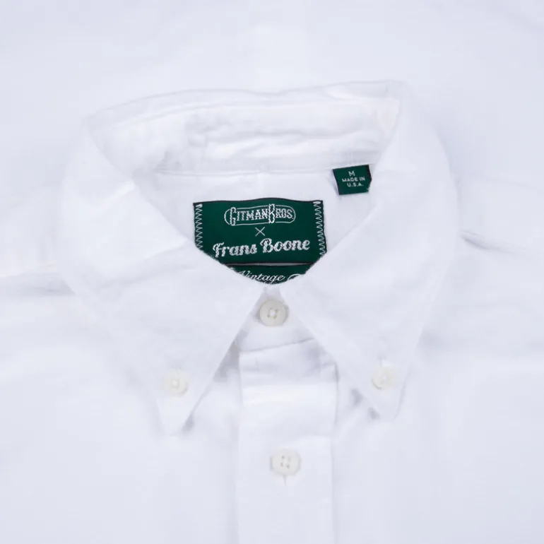 Gitman Vintage x Frans Boone Brushed white selvedge oxford