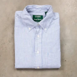 Gitman Vintage x Frans Boone Japanese Woven Stripe Seersucker Dark Blue