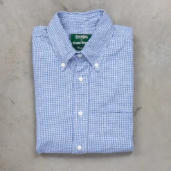 Gitman Vintage x Frans Boone Japanese Woven Vichy Seersucker Medium Blue