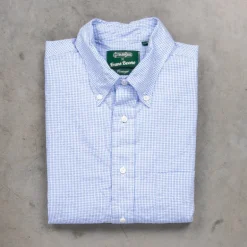 Gitman Vintage x Frans Boone Japanese Woven Vichy Seersucker Light Blue