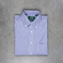 Gitman Vintage x Frans Boone Japanese woven stripe medium Blue