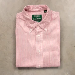 Gitman Vintage x Frans Boone Japanese Woven Stripe Seersucker Medium Red