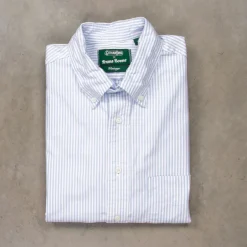 Gitman Vintage x Frans Boone Japanese Striped Oxford Light Blue