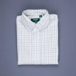 Gitman Vintage x Frans Boone Japanese woven twill tattersal Blue Black
