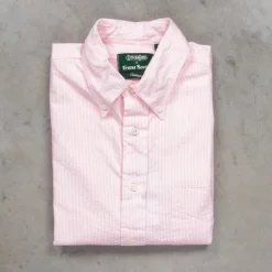 Gitman Vintage x Frans Boone Japanese Woven Stripe Seersucker Pink