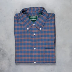 Gitman Vintage x Frans Boone Oxford Check Denim Orange - Buck