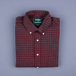 Gitman Vintage x Frans Boone Japanese woven vintage check poplin Red Olive