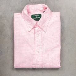 Gitman Vintage x Frans Boone Japanese Woven Vichy Seersucker Medium Pink