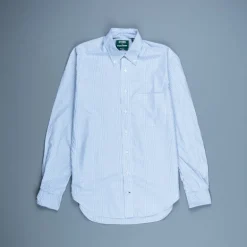 Gitman Vintage x Frans Boone Japanese woven stripe light Blue
