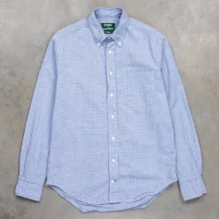 Gitman Vintage x Frans Boone Japanese Woven Vichy Seersucker Medium Blue