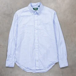 Gitman Vintage x Frans Boone Japanese Woven Vichy Seersucker Light Blue