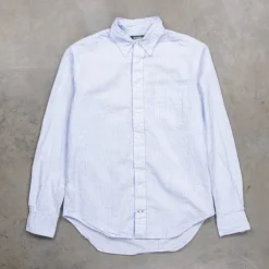 Gitman Vintage x Frans Boone Japanese Woven Stripe Seersucker Light Blue