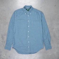 Gitman Vintage x Frans Boone Poplin Check Teal Russet White - Chad