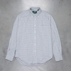 Gitman Vintage x Frans Boone Poplin Check White Teal Brown - Gene