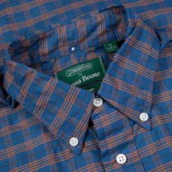 Gitman Vintage x Frans Boone Oxford Check Denim Orange - Buck