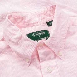 Gitman Vintage x Frans Boone Japanese Woven Stripe Seersucker Pink