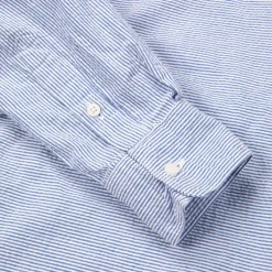 Gitman Vintage x Frans Boone Japanese Woven Stripe Seersucker Dark Blue