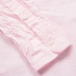 Gitman Vintage x Frans Boone Japanese Woven Stripe Seersucker Pink