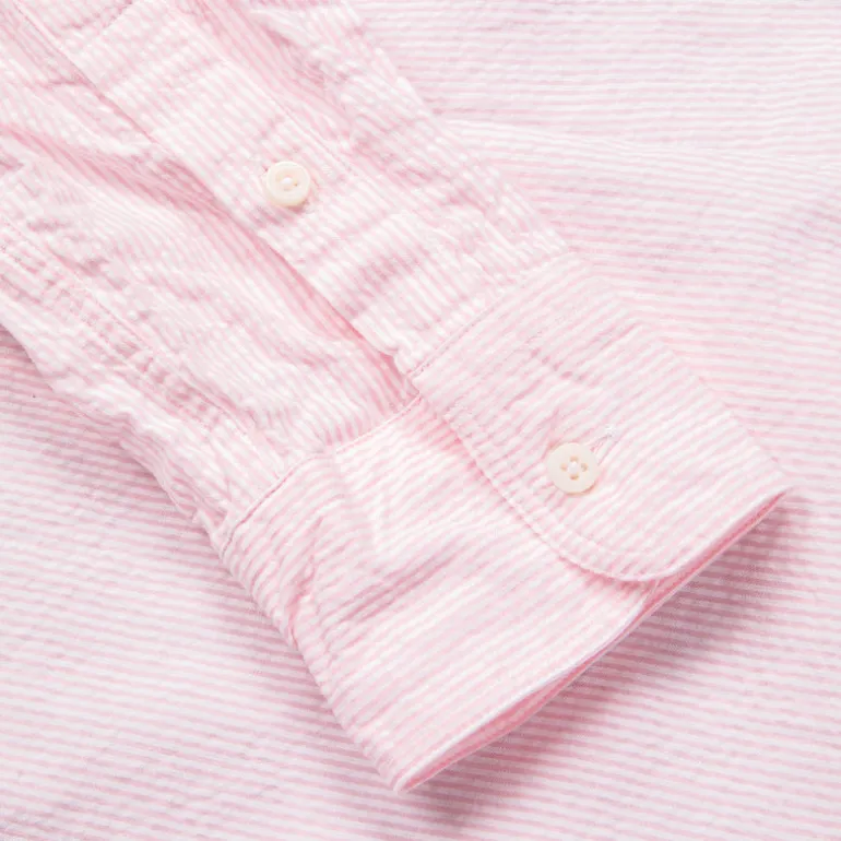 Gitman Vintage x Frans Boone Japanese Woven Stripe Seersucker Pink