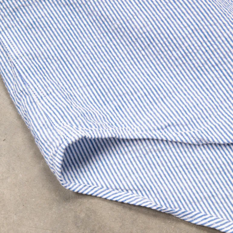 Gitman Vintage x Frans Boone Japanese Woven Stripe Seersucker Dark Blue