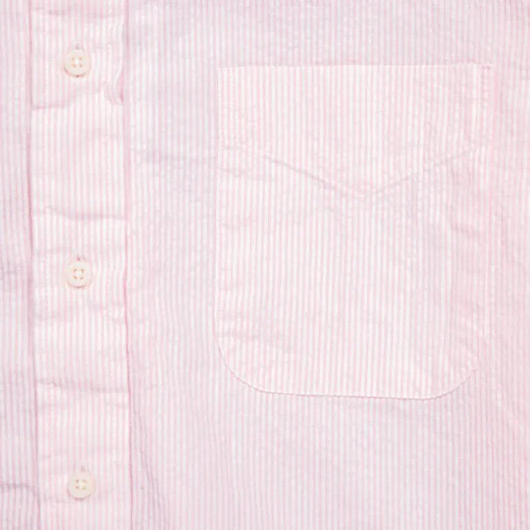 Gitman Vintage x Frans Boone Japanese Woven Stripe Seersucker Pink