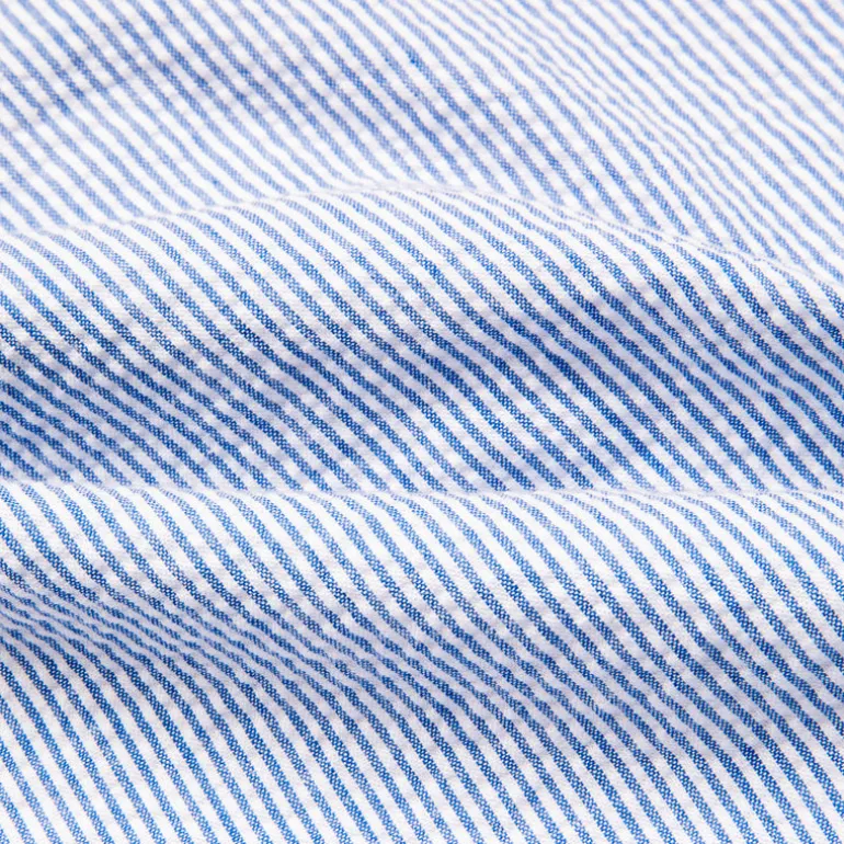 Gitman Vintage x Frans Boone Japanese Woven Stripe Seersucker Dark Blue