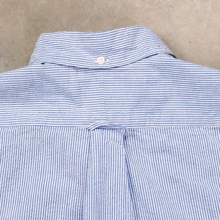 Gitman Vintage x Frans Boone Japanese Woven Stripe Seersucker Dark Blue