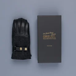 Orgueil Long Leather Gloves OR-7107 Black
