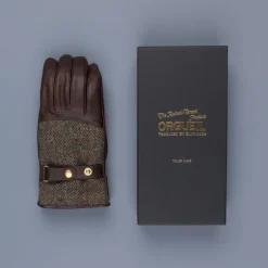Orgueil Long Leather Gloves OR-7107 Brown
