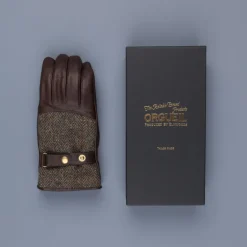 Orgueil Long Leather Gloves OR-7107 Brown