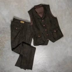 Orgueil OR-1093 Harris Tweed Trousers Dark Green