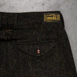 Orgueil OR-1093 Harris Tweed Trousers Dark Green