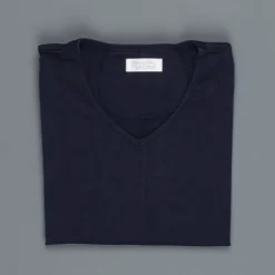 Orgueil OR-9016 Suvin V neck tee Navy