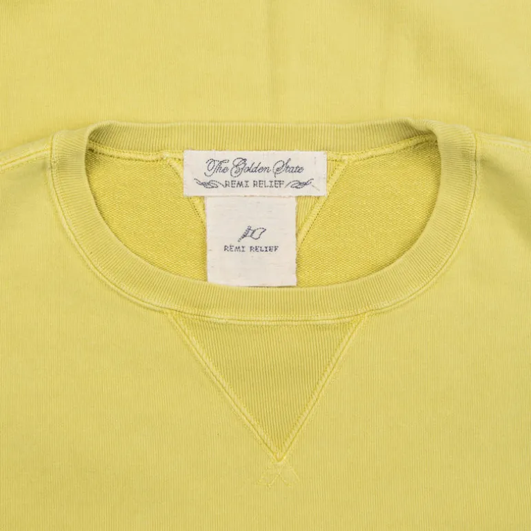 Remi Relief Special Finish Fleece Crew neck sweater yellow