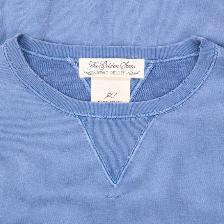 Remi Relief Special Finish Sweat Crew Neck Faded Blue Exclusive