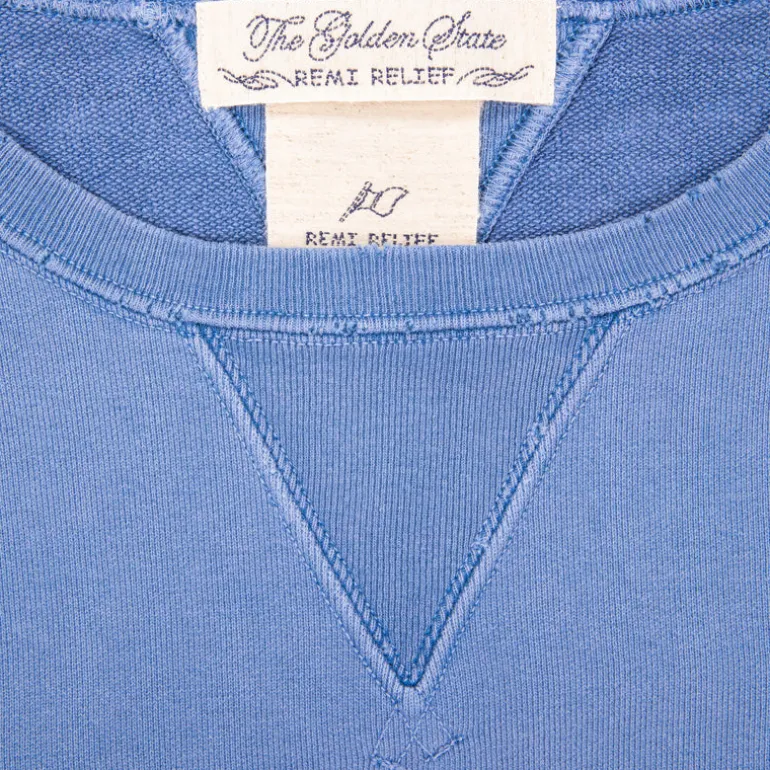 Remi Relief Special Finish Sweat Crew Neck Faded Blue Exclusive