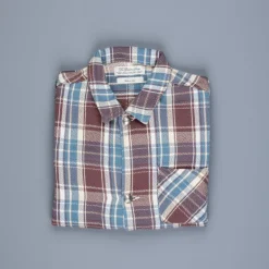 Remi Relief twill checked wide shirt brown