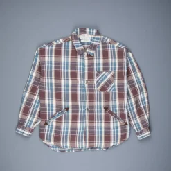 Remi Relief twill checked wide shirt brown