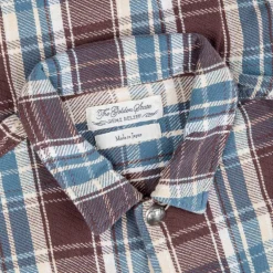 Remi Relief twill checked wide shirt brown