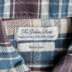 Remi Relief twill checked wide shirt brown